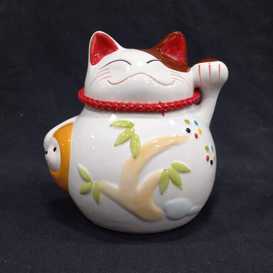Ceramic Cute Cat Lucky Coin Bank for Wealth image number 1
