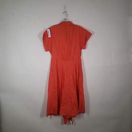 NWT Womens Regular Fit Collared Short Sleeve Belted Waist Shirt Dress Size 12 alternative image