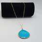 Hana 14k Gold Faceted Turquoise Pendant Necklace 12.1g image number 3