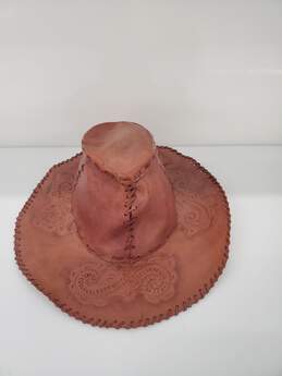 Women Handmade Brown Leather Hat used (unbranded)