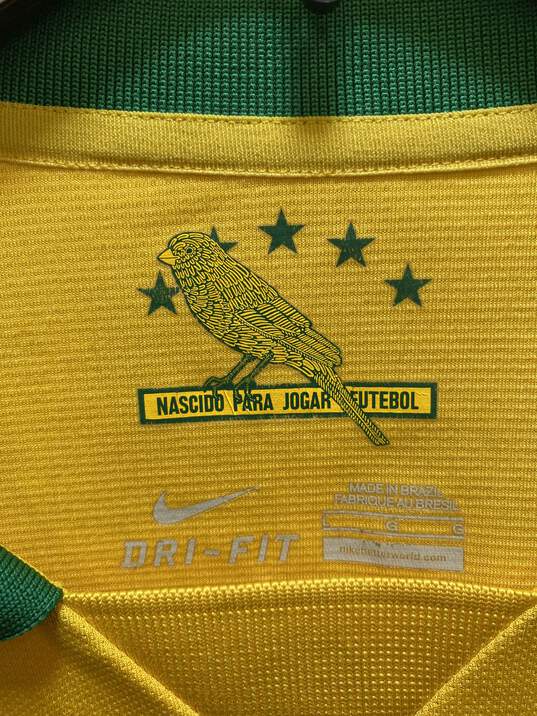Nike Men Yellow Brazil Polo Shirt Soccer Jersey L image number 3