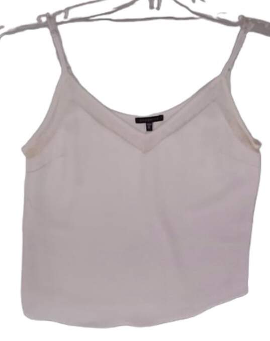 Womens White Sleeveless V Neck Camisole Blouse Top S image number 4