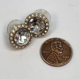 Designer Givenchy Gold-Tone Crystal Cut Stone Round Shape Stud Earrings alternative image