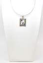 Carolyn Pollack 925 Amethyst & Mother Of Pearl Geometric Etched Pendant Necklace 36g image number 1