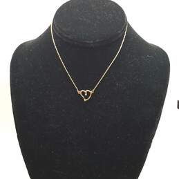 14K Gold Diamond Heart Pendant Necklace Damage 1.5g
