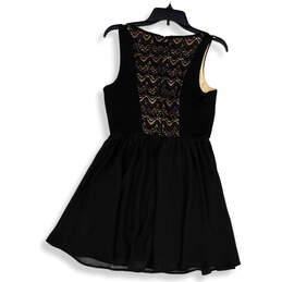 NWT Womens Black Lace Sleeveless Boat Neck Back Zip Mini Dress Size 7 alternative image