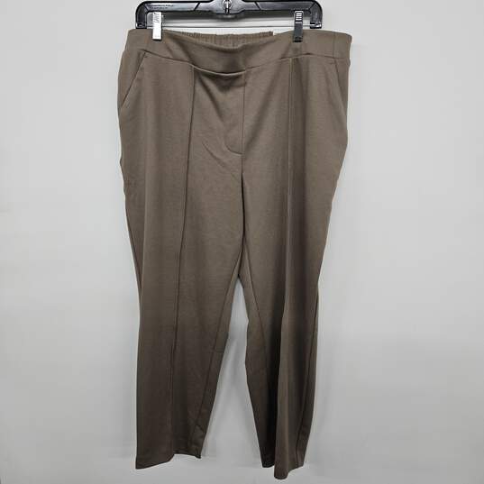 Tan Mid Rise Crop Relaxed Pants image number 1