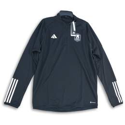 NWT Adidas Mens Black Stefans Soccer 1/4 Zip Pullover Activewear Jacket Size XL