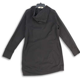 Womens Black Long Sleeve Drawstring Zipper Pocket Pullover Hoodie Size Large alternative image