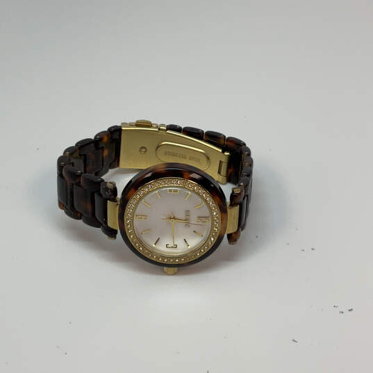 Designer Relic ZR34137 Tortoise Strap Rhinestone Dial Analog Wristwatch image number 2
