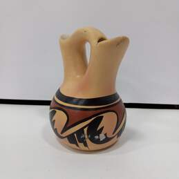 Decorative Native American Themed Pottery Vase alternative image