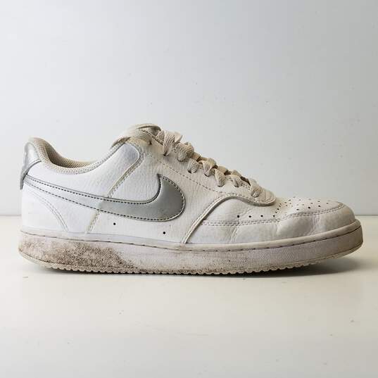 Nike Court Vision Low White Metallic Silver Women's Casual Shoes Size 8.5 image number 1