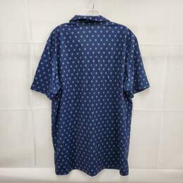 NWT Adidas MN's Prime Green Blue Pattern Polo Short Sleeve Shirt Size L alternative image