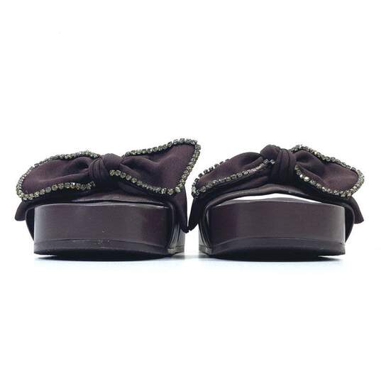 Tory Burch Brown Platform Bow Slide Sandals Women's Size 7 image number 2