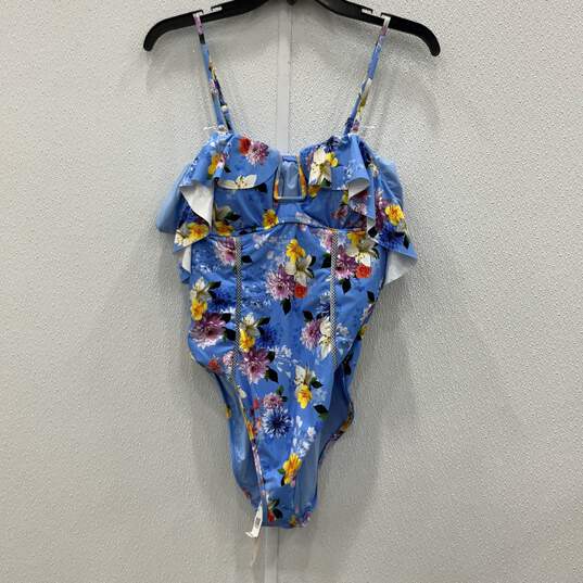NWT Nanette Lepore Womens Multicolor Floral One Piece Swimsuit Size Medium image number 1