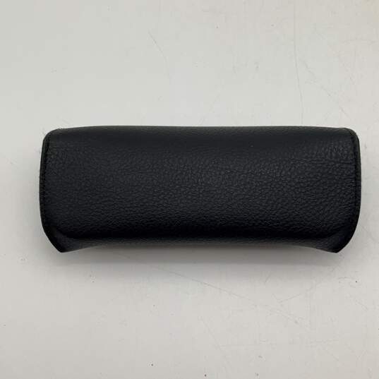 Black Pebbled Leather Lightweight UV Protection Snap Flap Eyeglasses Case image number 2
