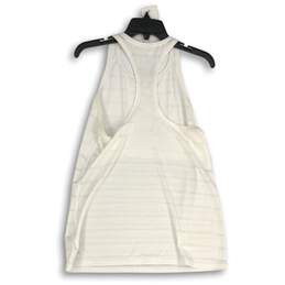 Athleta Womens White Striped Scoop Neck Sleeveless Pullover Tank Top Size Medium alternative image