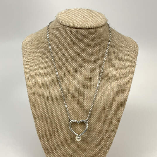 Buy the Designer Brighton Silver-Tone Link Chain Engraved Heart