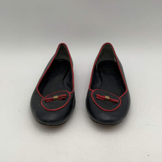 Womens Dakota Black Red Leather Almond Toe Slip-On Ballet Flats Size 6.5 image number 2