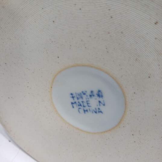 9PC Porcelain White & Blue Teapot & Cup Bundle image number 5
