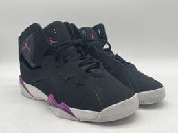 Girls Air Jordan True Flight Black Pink Round Toe Sneaker Shoes Size 5Y