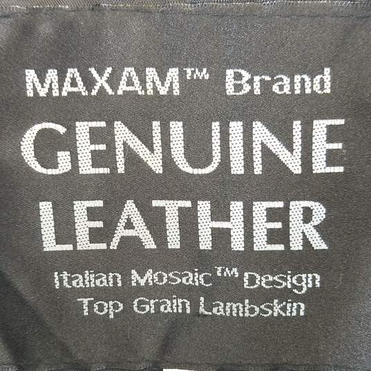 Maxam Black Genuine Leather Womens Jacket LG image number 3