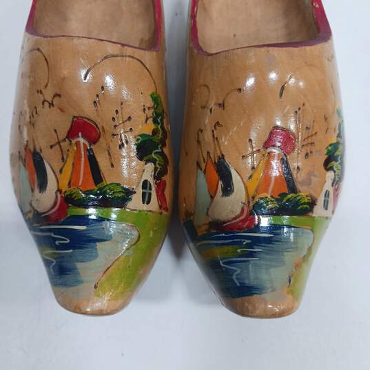 Handmade Painted Wood Dutch Clog Shoes Wall Home Decor image number 6