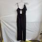 Kazo Black Sequin Bow Flared Bottom Jumpsuit WM Size M NWT image number 1