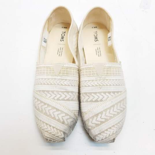 TOMS Women's Alpargata White Embroidered Slip On Shoes Size 8.5 image number 5