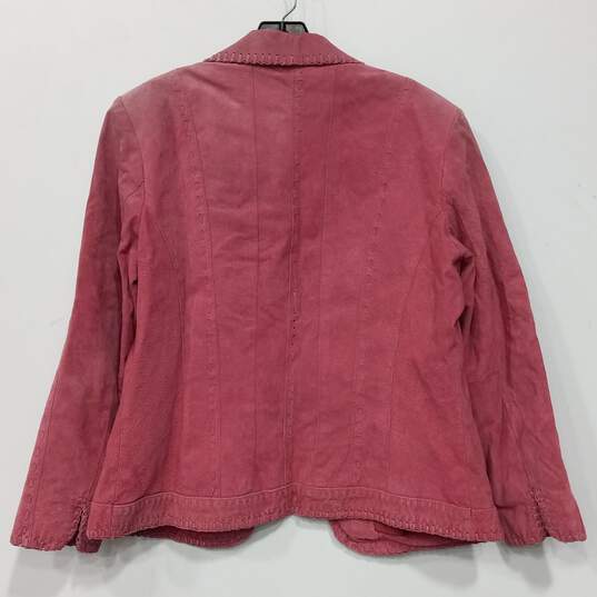 Coldwater Creek Pink Suede Leather Jacket Size Medium image number 2
