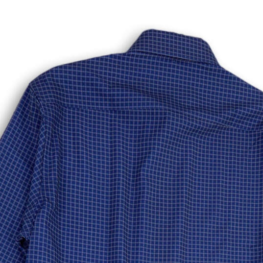NWT Womens Blue Plaid Classic Long Sleeve Collared Button-Up Shirt Size M image number 4