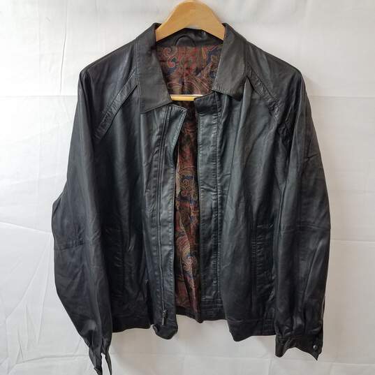 Bullock & Jones San Francisco Lined Full Zip Leather Jacket Adult Size 38 image number 1