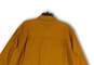 Womens Yellow Long Sleeve Spread Collar Pockets Button-Up Shirt Size XL image number 4