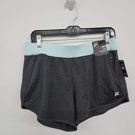 Grey Blue Mid Rise Sports Shorts image number 1