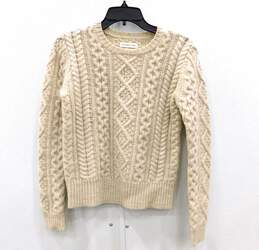 Isabel Marant Etoile 100% Wool Cream Classic Women's Crew Knit Sweater Size 38 with COA