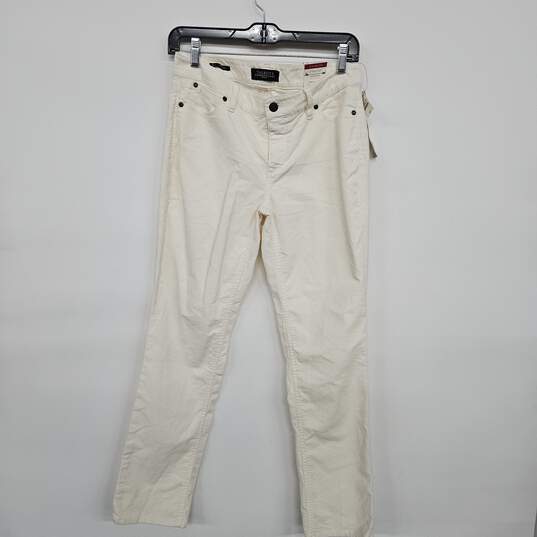 White Straight Leg Corduroy Jeans image number 1