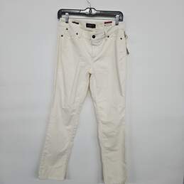 White Straight Leg Corduroy Jeans
