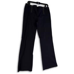 Womens Blue Flat Front Zipped Pocket Pull-On Trouser Pants Size 12