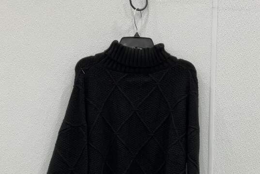 Womens Black Sequin Long Sleeve Turtleneck Pullover Sweater Size Medium image number 4