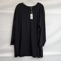 EILEEN FISHER Plus Size 3X Black Crew Basic Top Blouse Tunic Shirt with Tag