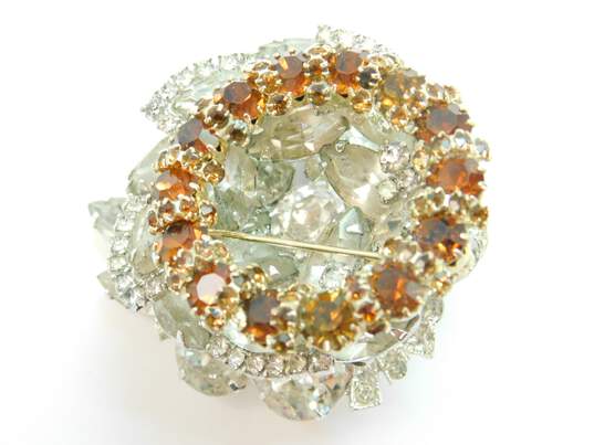 VNTG Weiss Icy & Smoky Rhinestone Statement Brooches 51.7g image number 12