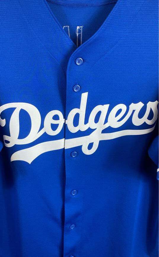 Majestic Men Blue LA Dodgers Cody Bellinger #35 Jersey L image number 8