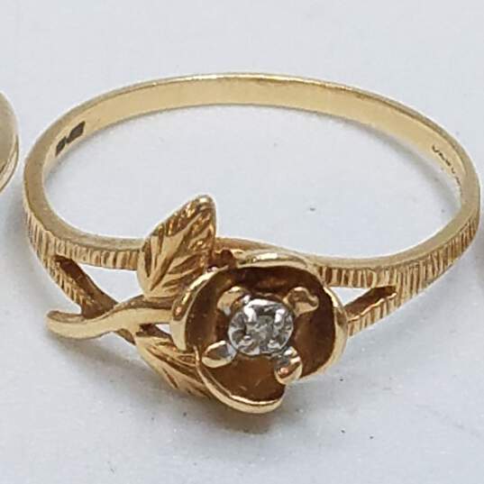 10K Gold Melee Diamonds Ring Bundle 3pcs. 4.3g image number 3