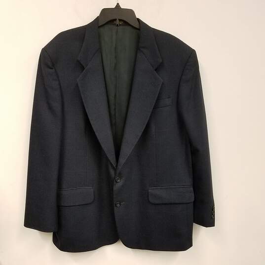 Mens Black Long Sleeve Notch Lapel Single Breasted Blazer Jacket Size 46 image number 1