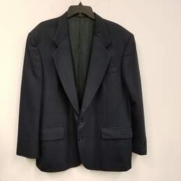 Mens Black Long Sleeve Notch Lapel Single Breasted Blazer Jacket Size 46
