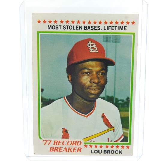 1978 HOF Lou Brock Topps Record Breaker St Louis Cardinals image number 1