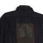 NWT Womens Black Spread Collar Long Sleeve Flap Pocket Button-Up Shirt Sz M image number 2