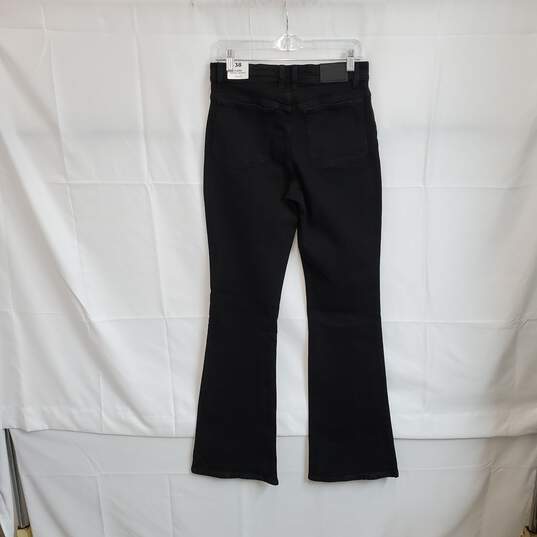 MNG Black Cotton Mid Waist Flare Jean WM Size 38 NWT image number 1