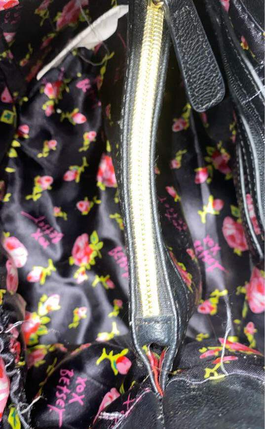Betsey Johnson Polka Dot Stripe Bow Shoulder Tote Bag image number 4