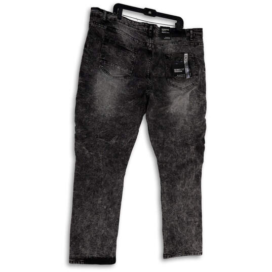 NWT Mens Black Denim Dark Wash Distressed Pockets Skinny Jeans Size 48/34 image number 2